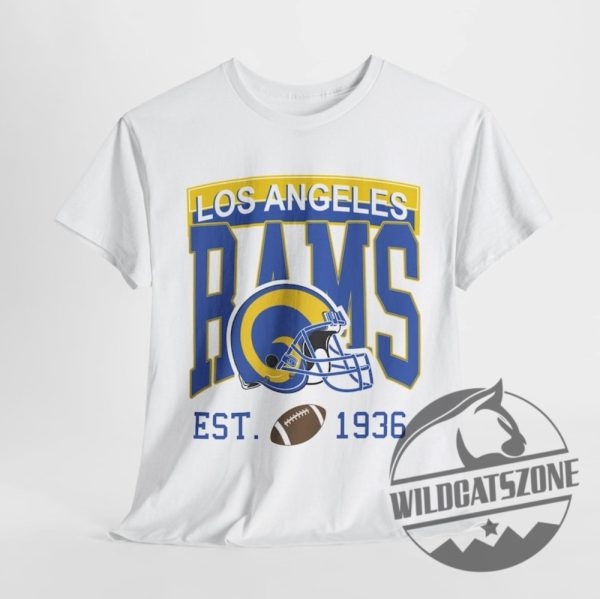 Los Angeles Rams Est 1936 Retro Tshirt Hoodie Sweatshirt La Rams Crewneck Sweater Cooper Kupp Mathew Stafford Gifts For Men Women Unique wildcatszone 1 1