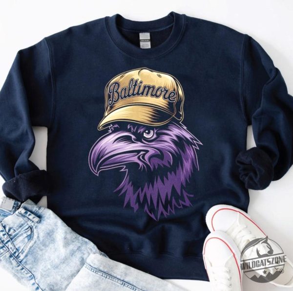 Baltimore Ravens Mascot With Cap Vintage Sweatshirt Hoodie Tshirt Tee Gift For Fan Football Game Day Sweater Retro New wildcatszone 1 1