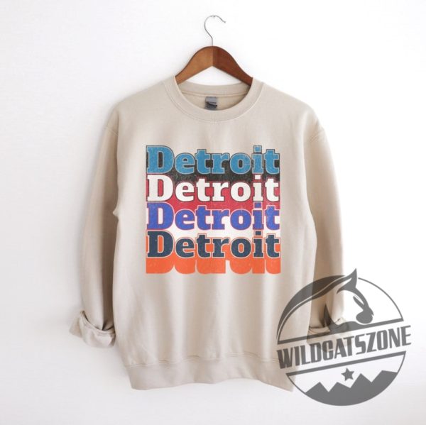 Retro Detroit Lions Tshirt Hoodie Sweatshirt Tee Gift For Him Her Vintage Game Day Apparel Detroit Michigan Crewneck Gear Unique wildcatszone 1