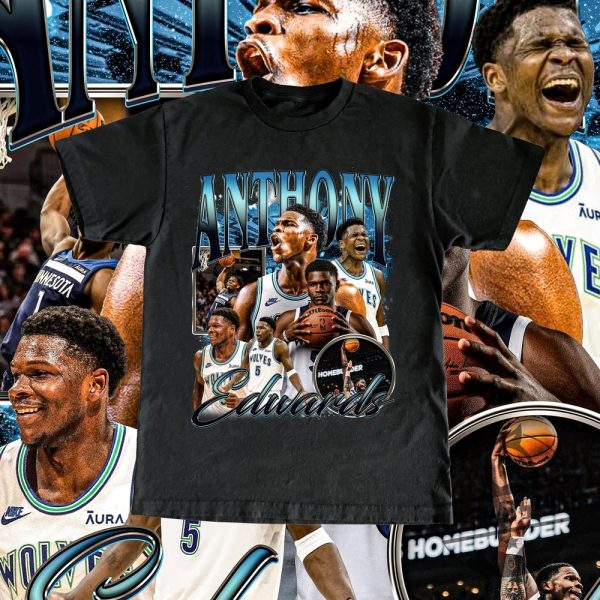 Vintage Anthony Edwards Minnesota Timberwolves Tshirt Hoodie Sweatshirt Tee Gift For Him Her Vintage Crewneck Pullover Unique wildcatszone 1