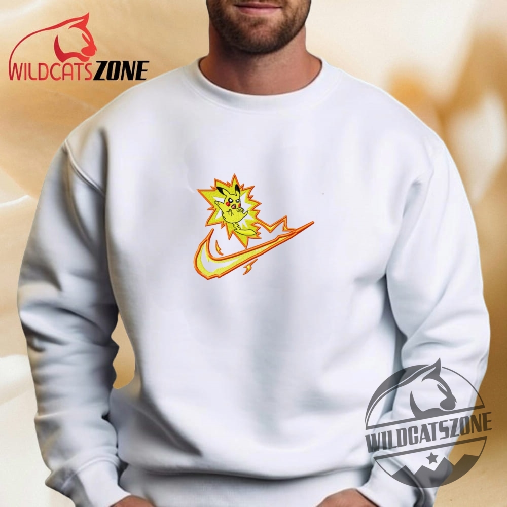 Pikachu Lightning Nike Embroidered T Shirt Hoodie Sweater Pokemon Embroidery 9 Pikachu Lightning Nike Embroidered T Shirt Hoodie Sweater Pokemon Embroidery