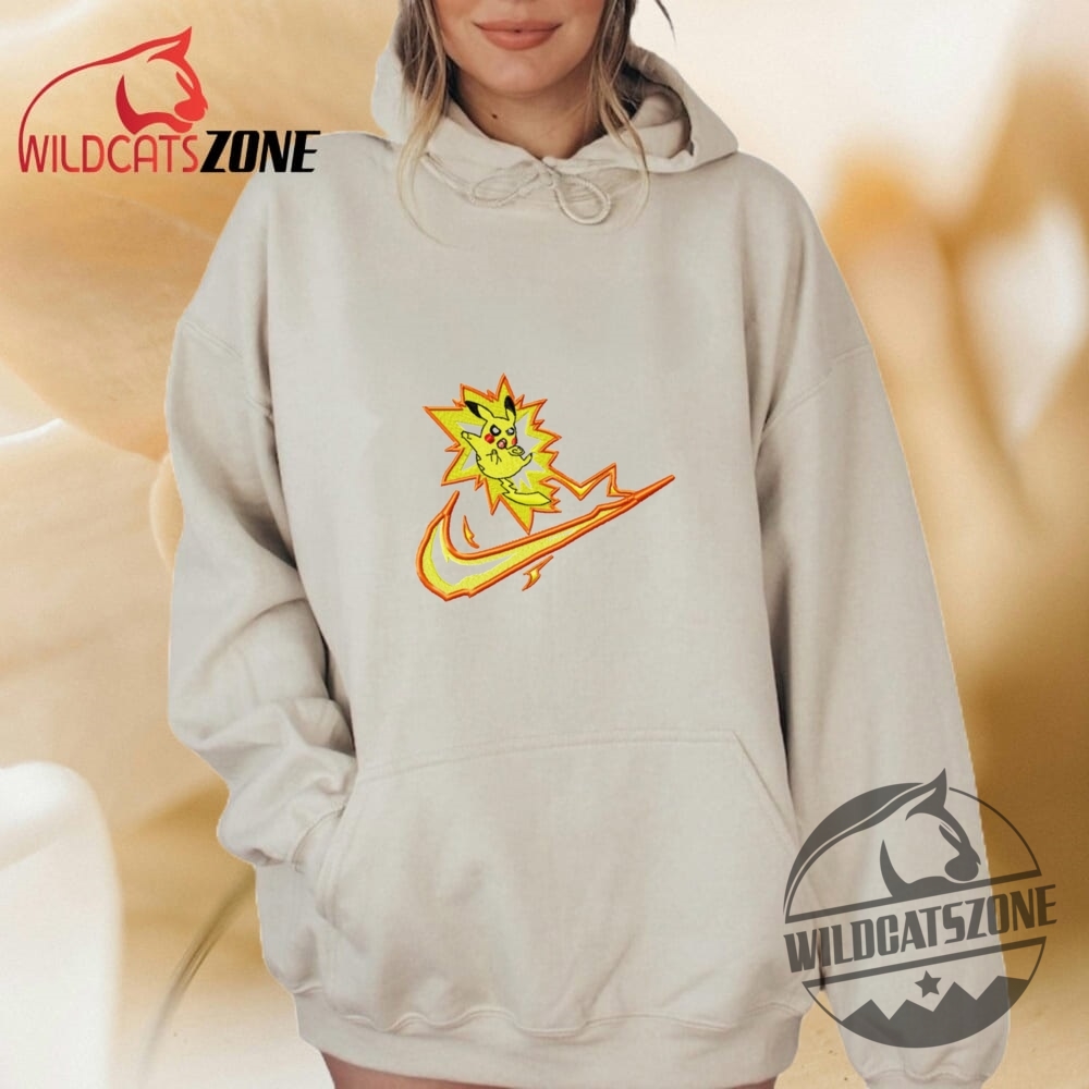 Pikachu Lightning Nike Embroidered T Shirt Hoodie Sweater Pokemon Embroidery 10 Pikachu Lightning Nike Embroidered T Shirt Hoodie Sweater Pokemon Embroidery
