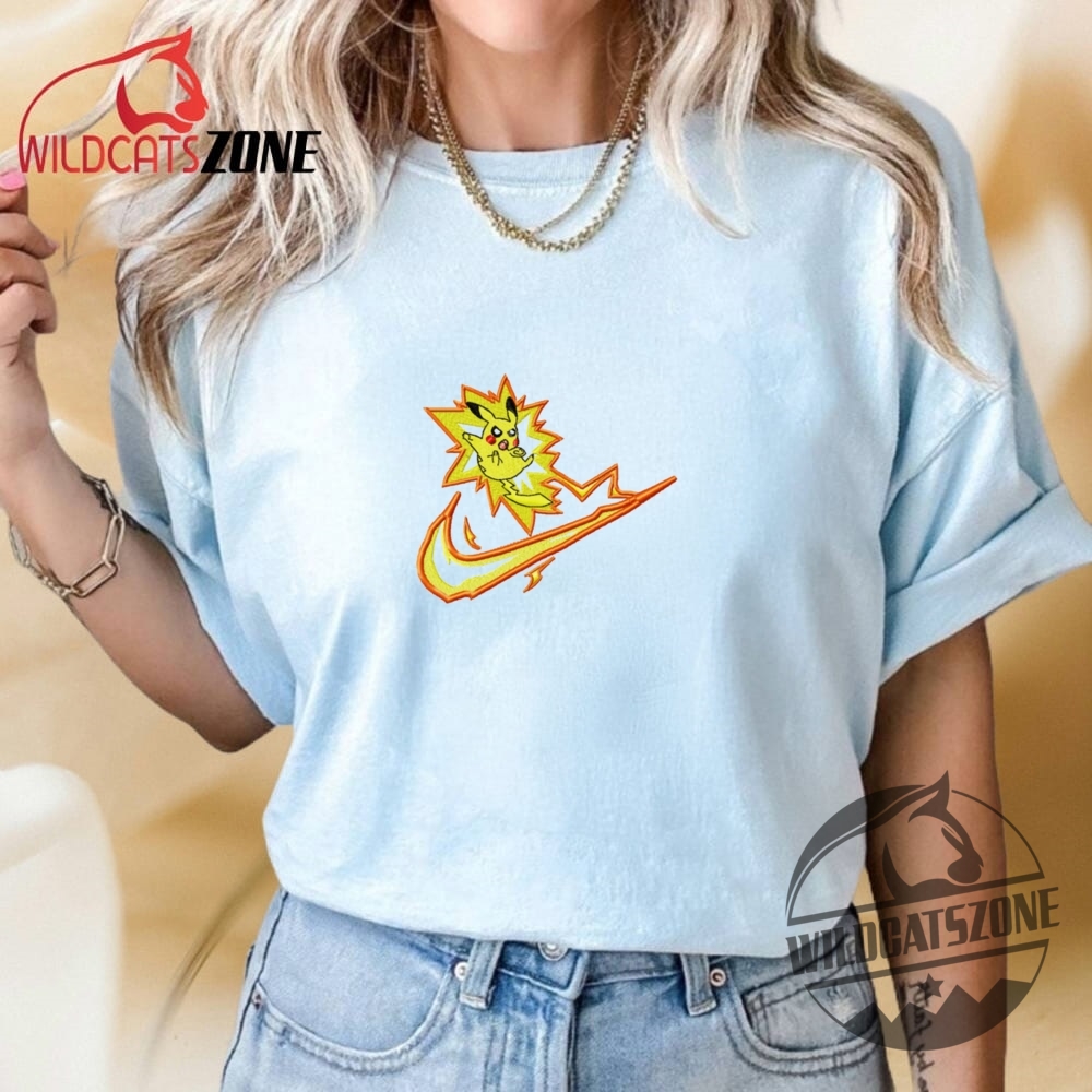 Pikachu Lightning Nike Embroidered T Shirt Hoodie Sweater Pokemon Embroidery 11 Pikachu Lightning Nike Embroidered T Shirt Hoodie Sweater Pokemon Embroidery