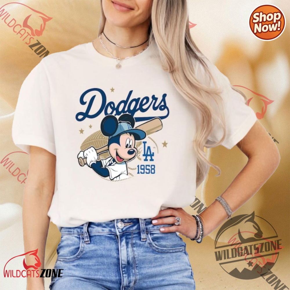 Summer 2025 Style Guide: Must-Have Tees, Hoodies, and Sweatshirts 5 Mickey Mouse Dodgers Shirt Dodgers 1958 Baseball Hoodie Sweatshirt Mens Womens