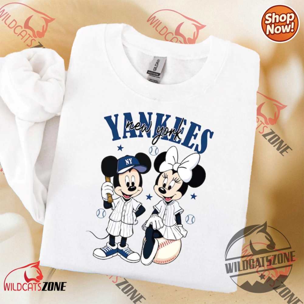 Summer 2025 Style Guide: Must-Have Tees, Hoodies, and Sweatshirts 7 Mickey Mouse Yankees Baseball Shirt New York Yankees Hoodie Sweatshirt