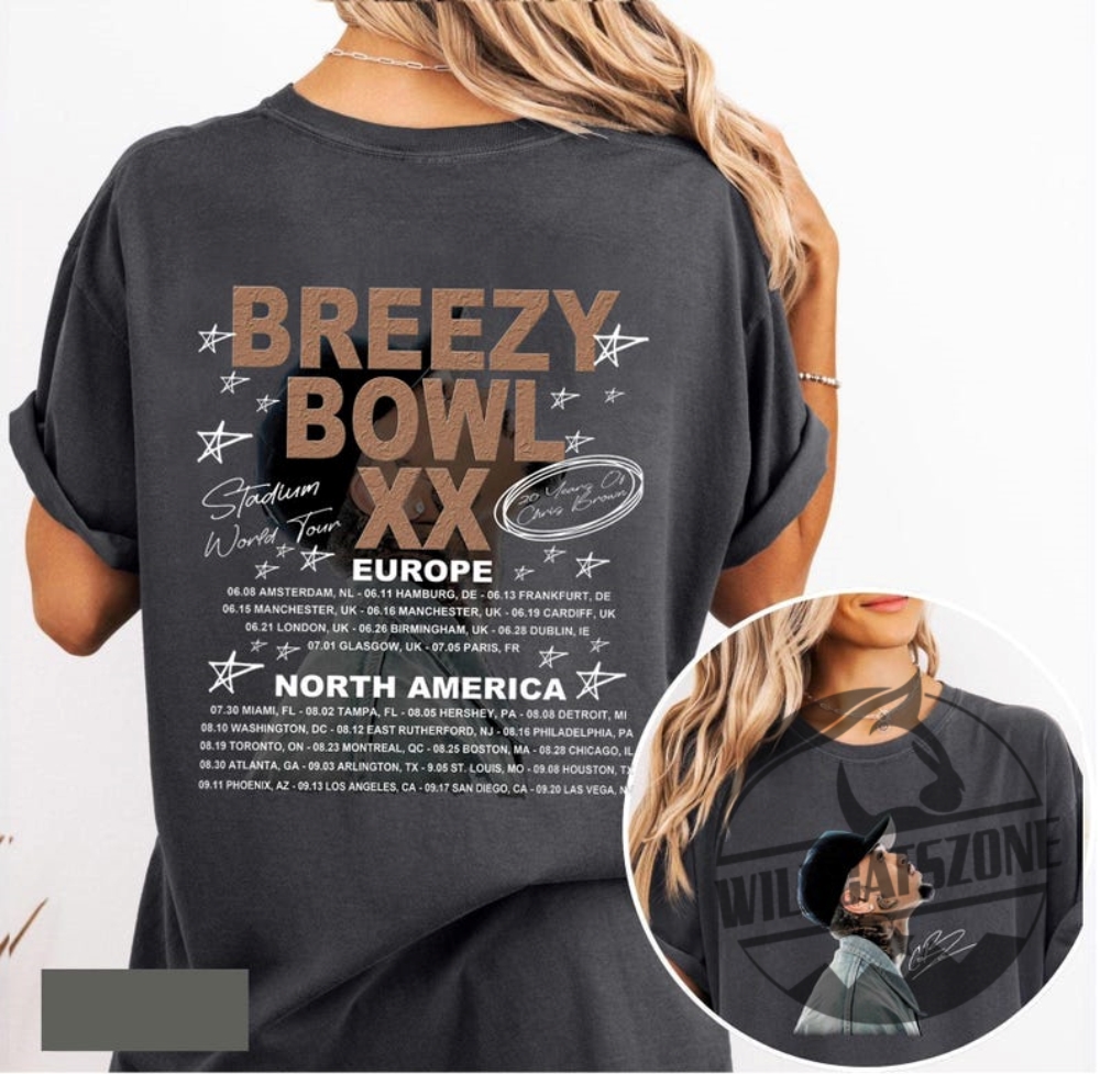 Chris Brown Breezy Bowl Xx Tour 2025 Tshirt Concert Fan Gift Merch 7 Chris Brown Breezy Bowl XX Tour 2025 T-Shirt Concert Fan Gift Merch