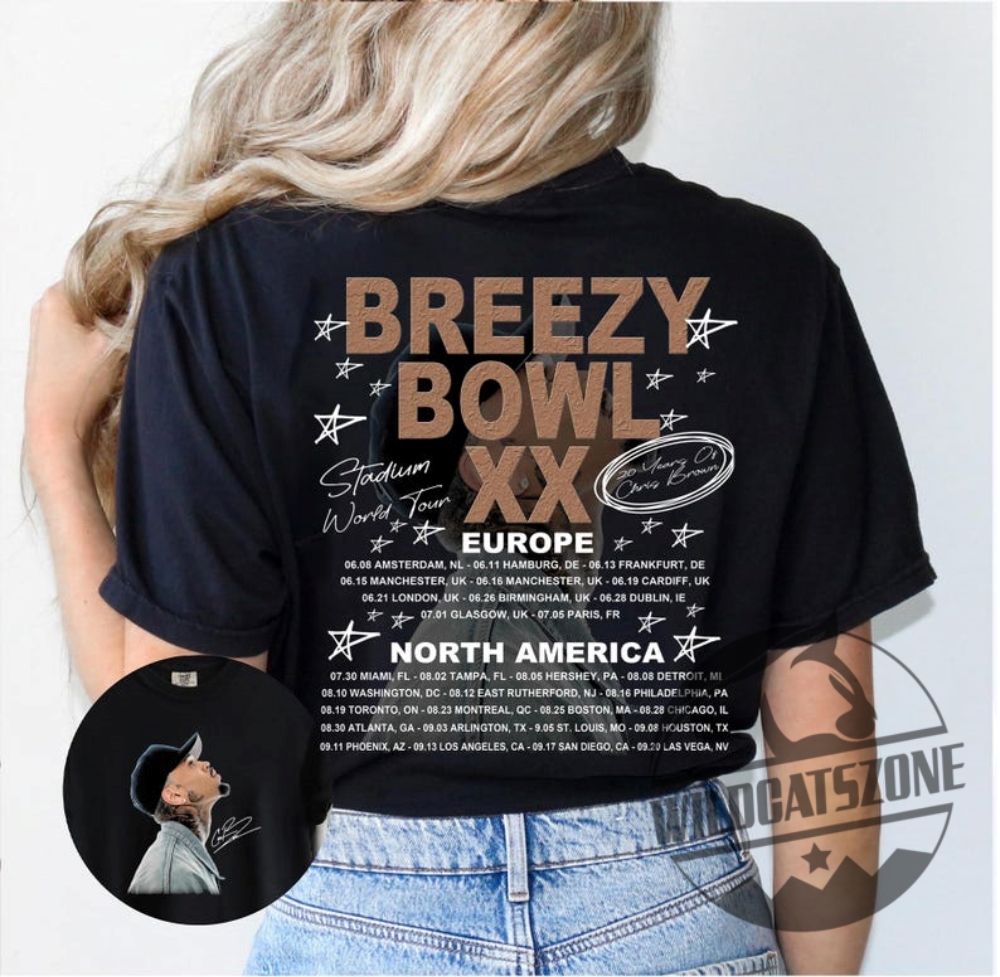 Chris Brown Breezy Bowl Xx Tour 2025 Tshirt Concert Fan Gift Merch 8 Chris Brown Breezy Bowl XX Tour 2025 T-Shirt Concert Fan Gift Merch