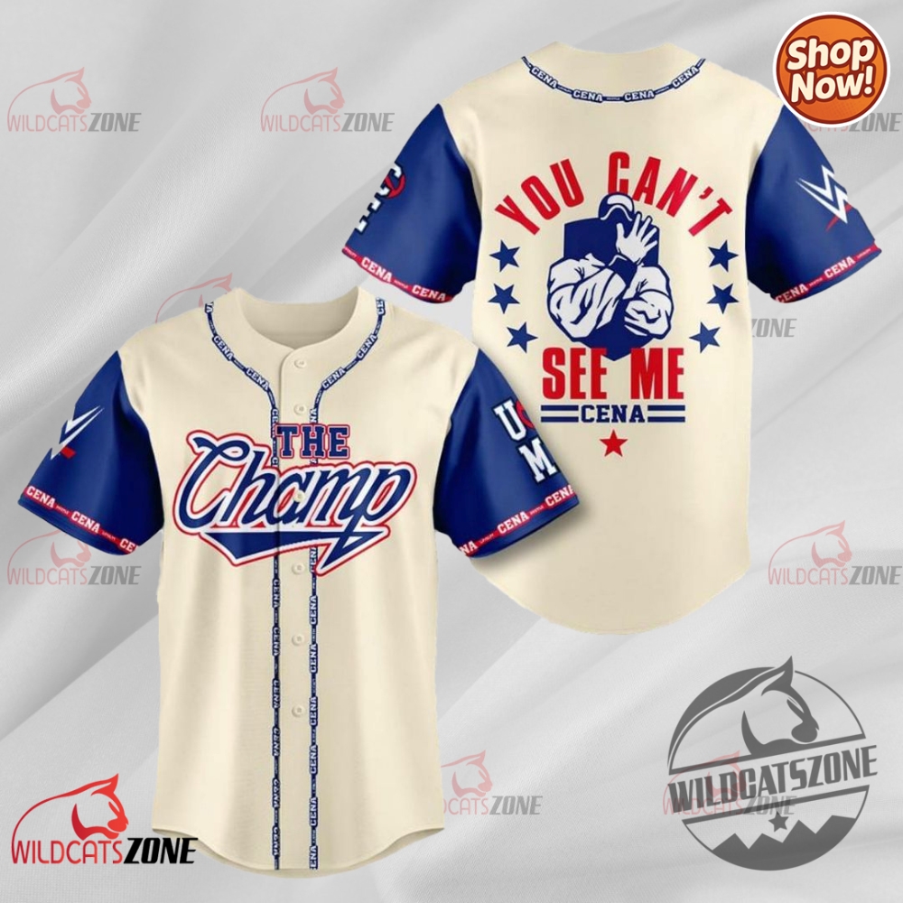 Summer 2025 Fashion Essentials: Trending May T-Shirts, Hoodies, and Sweatshirts 3 John Cena The Champ You Cant See Me Baseball Jersey Mens Womens