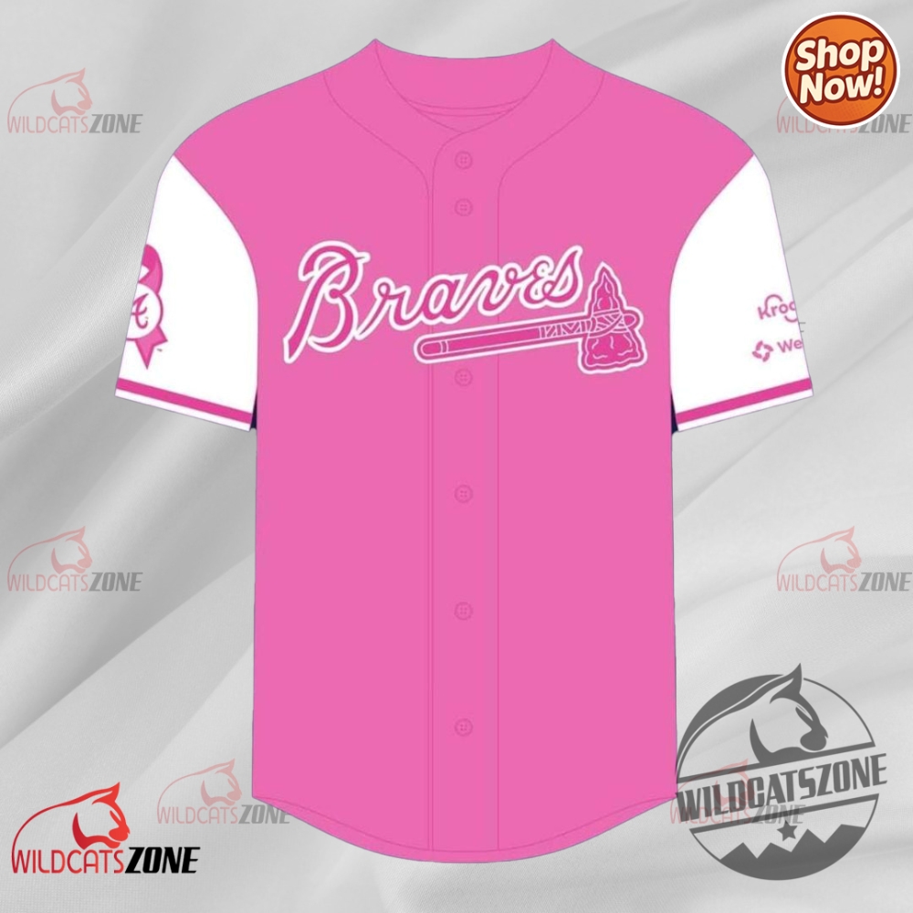 2025 Braves Breast Cancer Awareness Day Jersey Giveaway Baseball Shirts Mens Womens 4 2025 Braves Breast Cancer Awareness Day Jersey Giveaway baseball shirts mens womens