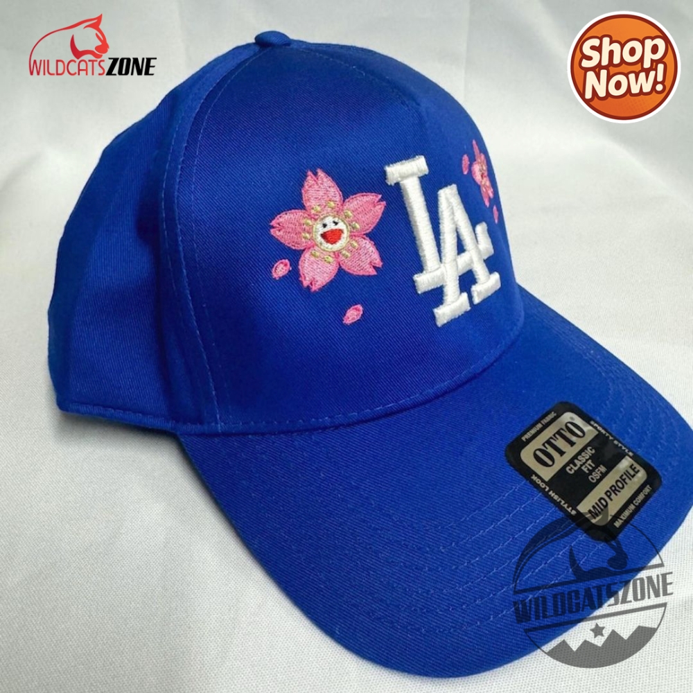 La Pink Flower 5 Panel Custom Cap Cherry Blossom Flower Los Angeles Dodgers Murakami Hat 5 La Pink Flower 5 Panel Custom Cap Cherry Blossom Flower Los Angeles Dodgers Murakami Hat Cap