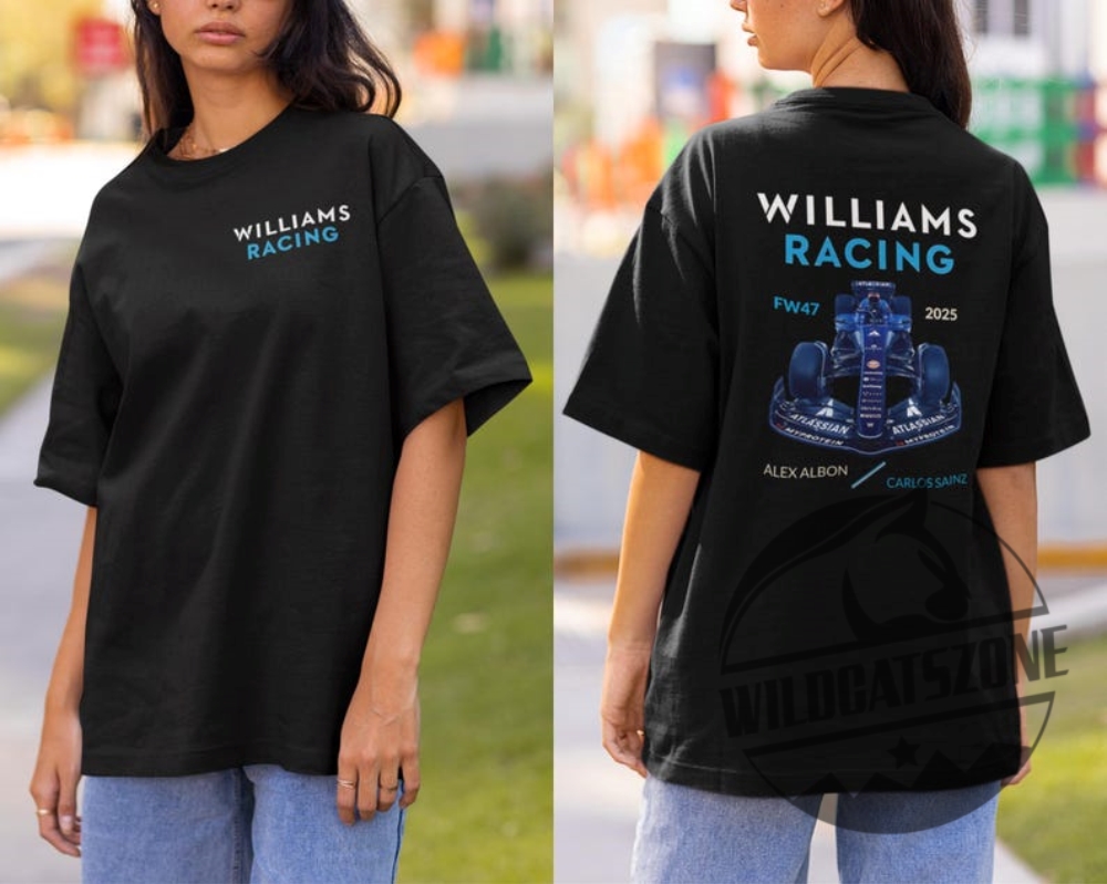 Formula One Williams Carlos Sainz F1 2 Sided Shirt Hoodie Crewneck Williams Alex Albon Formula 1 7 Formula One Williams Carlos Sainz F1 2 sided Shirt Hoodie Crewneck Williams Alex Albon Formula 1