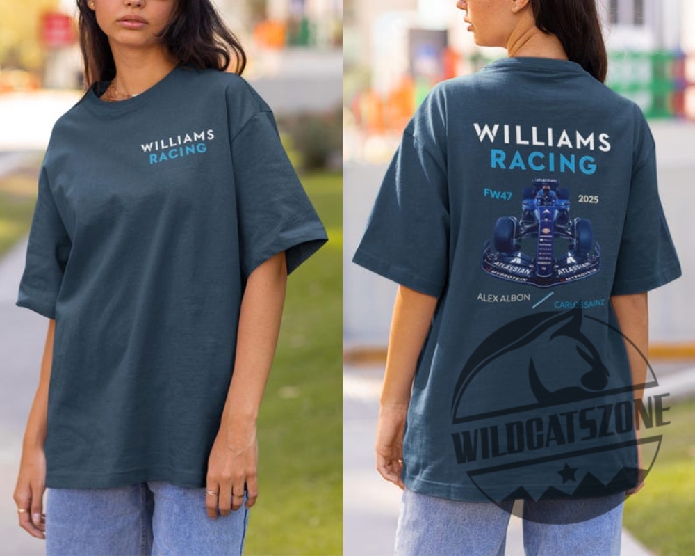Formula One Williams Carlos Sainz F1 2 Sided Shirt Hoodie Crewneck Williams Alex Albon Formula 1 8 Formula One Williams Carlos Sainz F1 2 sided Shirt Hoodie Crewneck Williams Alex Albon Formula 1