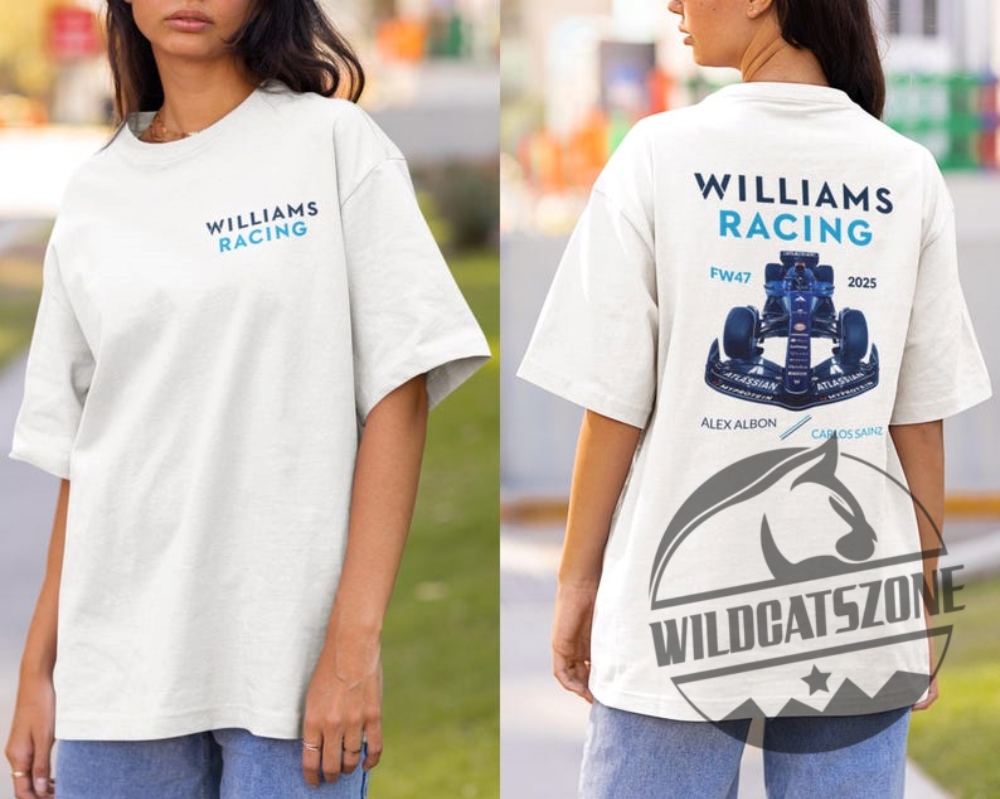 Formula One Williams Carlos Sainz F1 2 Sided Shirt Hoodie Crewneck Williams Alex Albon Formula 1 11 Formula One Williams Carlos Sainz F1 2 sided Shirt Hoodie Crewneck Williams Alex Albon Formula 1