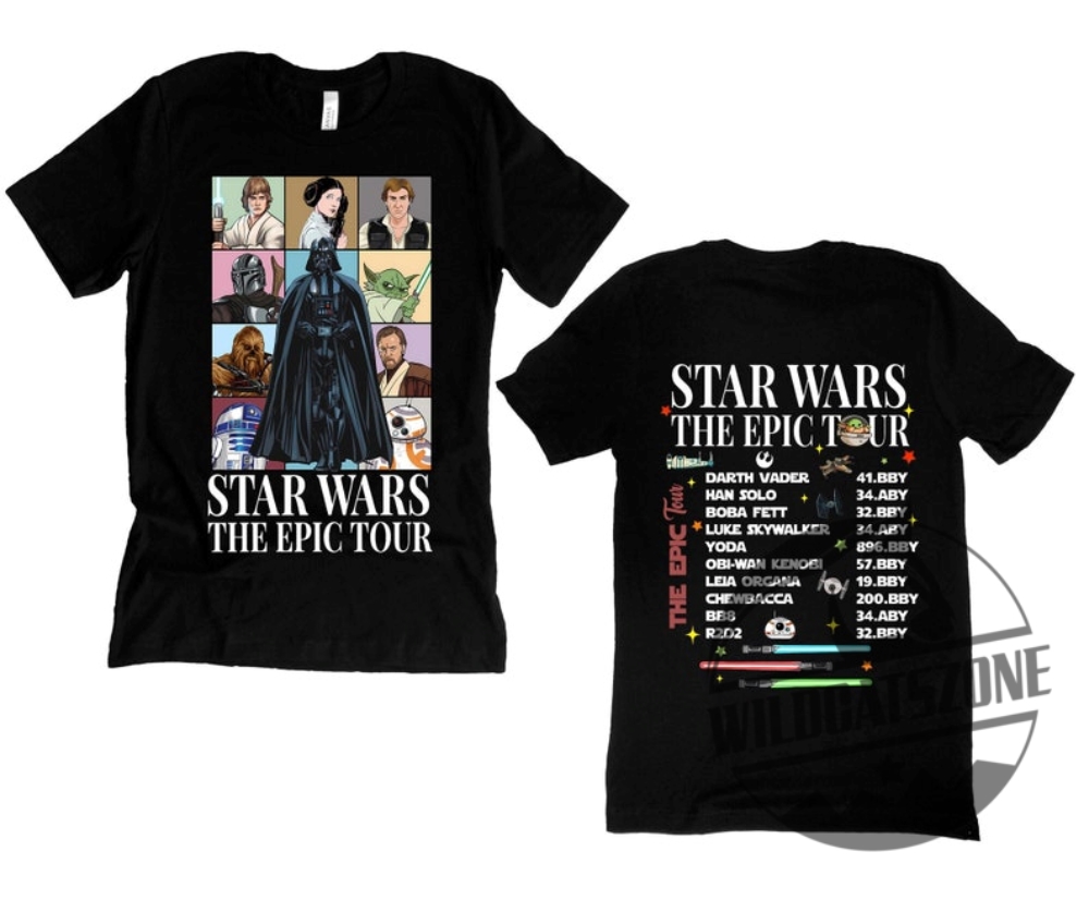 Discover the Hottest Summer 2025 Trends: T-Shirts, Hoodies, and Sweatshirts at WildcatsZone.com 15 Star Wars Disney The Epic Tour 2 Sided Shirt Pullover Hoodie Crewneck Sweatshirt