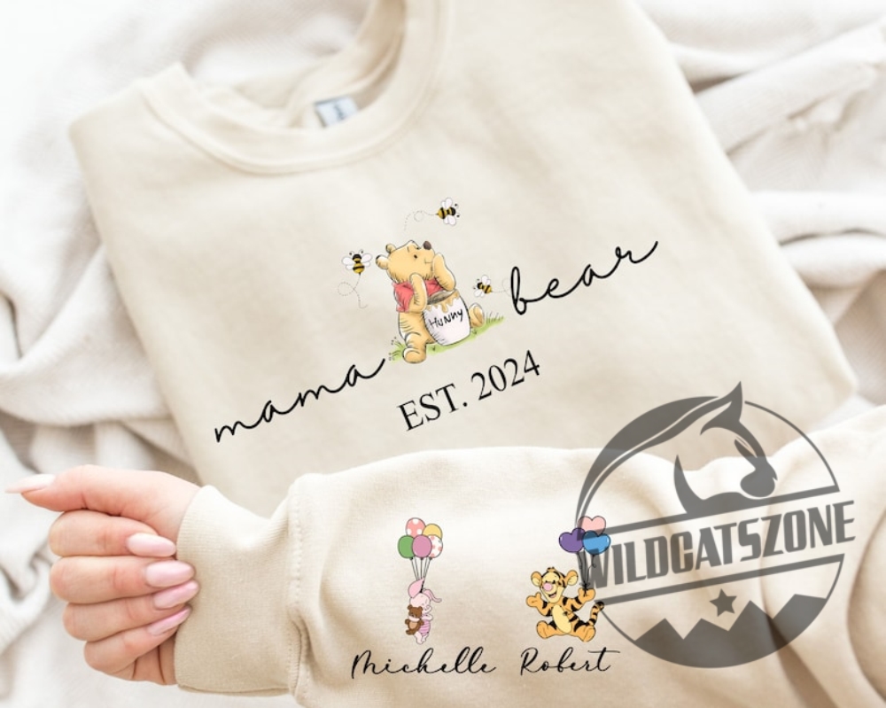 Discover the Latest Summer Trend: Hunny Winnie the Pooh Collection 5 Winnie The Pooh Mama Bear Custom 3D Shirt Hoodie For Mothers Day Mama Est With Kid Name