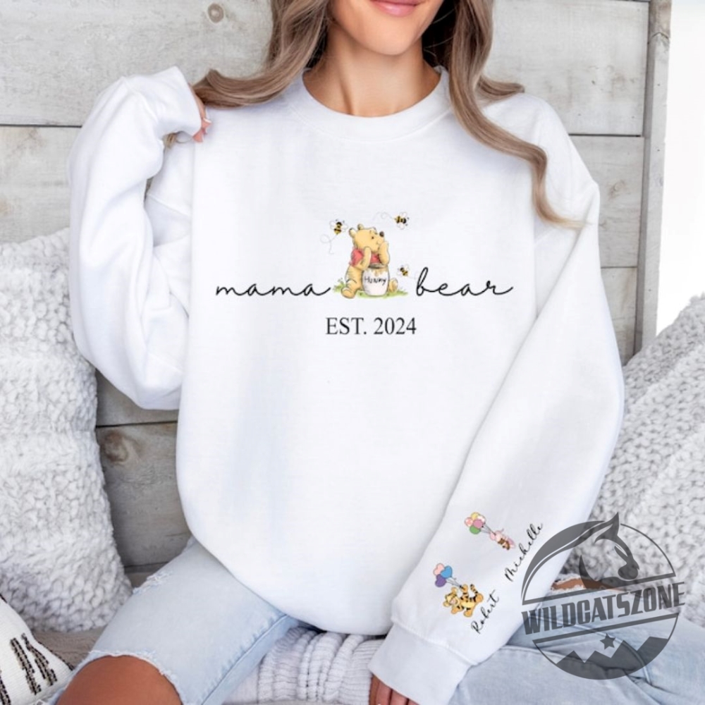 Winnie The Pooh Mama Bear Custom 3D Shirt Hoodie For Mothers Day Mama Est With Kid Name 4 Winnie The Pooh Mama Bear Custom 3d shirt Hoodie For Mother’s Day Mama Est With Kid Name