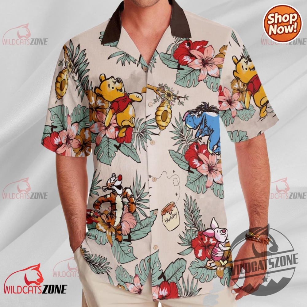 Winnie The Pooh Floral Hawaiian Shirt For Disneyland Family Trip Pooh And Friends Button Up Shirts Tigger Piglet 3 Winnie The Pooh Floral Hawaiian Shirt For Disneyland Family Trip Pooh And Friends button up shirts Tigger Piglet