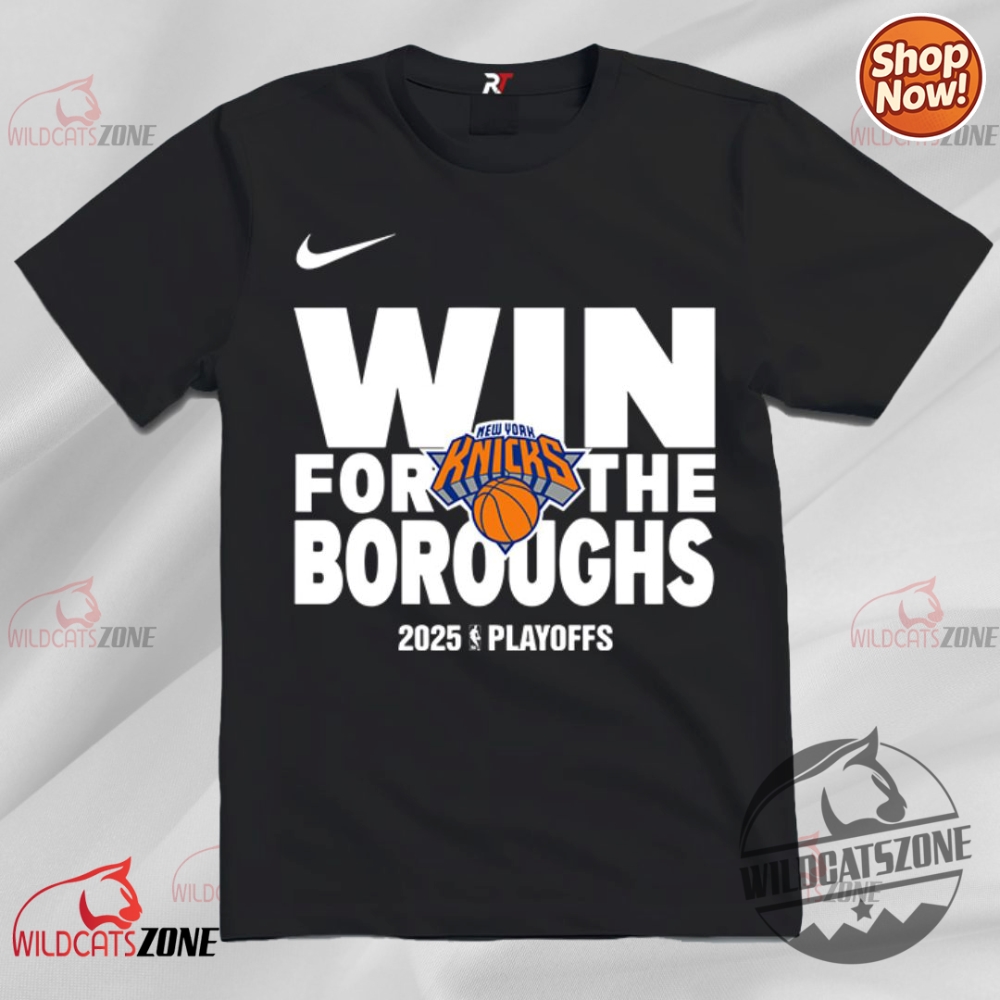 New York Knicks Win For The Boroughs 2025 Playoffs 3D Shirt Manhattan Pride wildcatszone 1