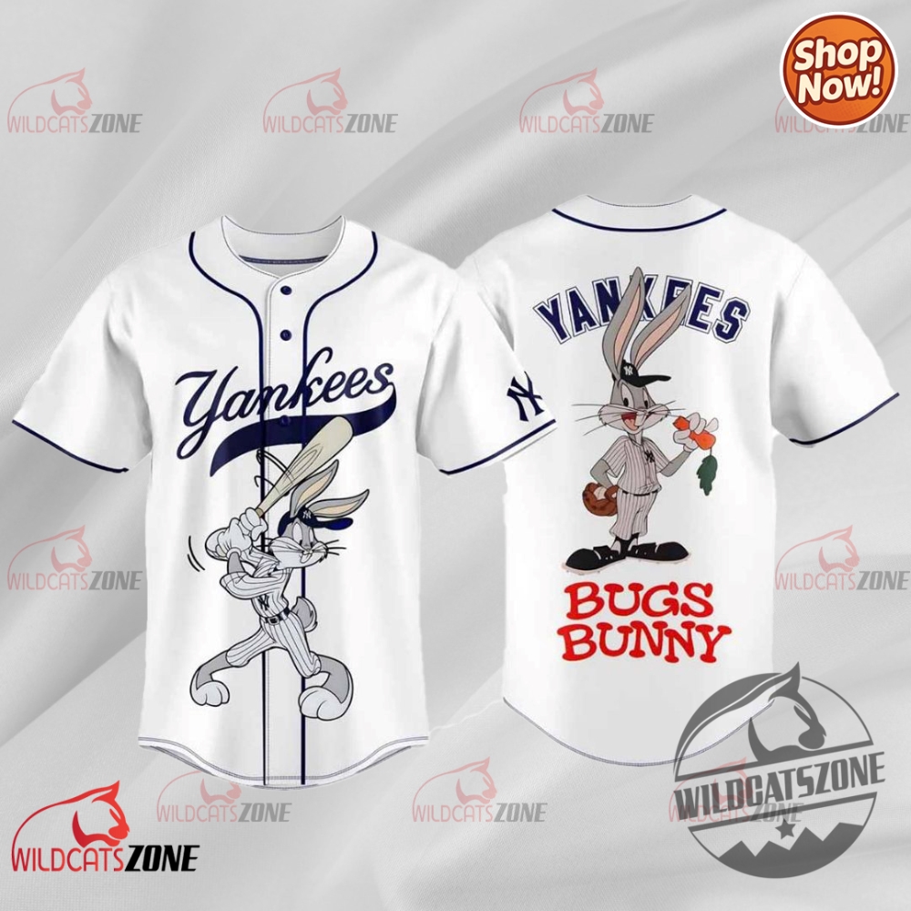 Yankees Bugs Bunny 2025 Jersey Baseball Shirt Looney Tunes wildcatszone 1