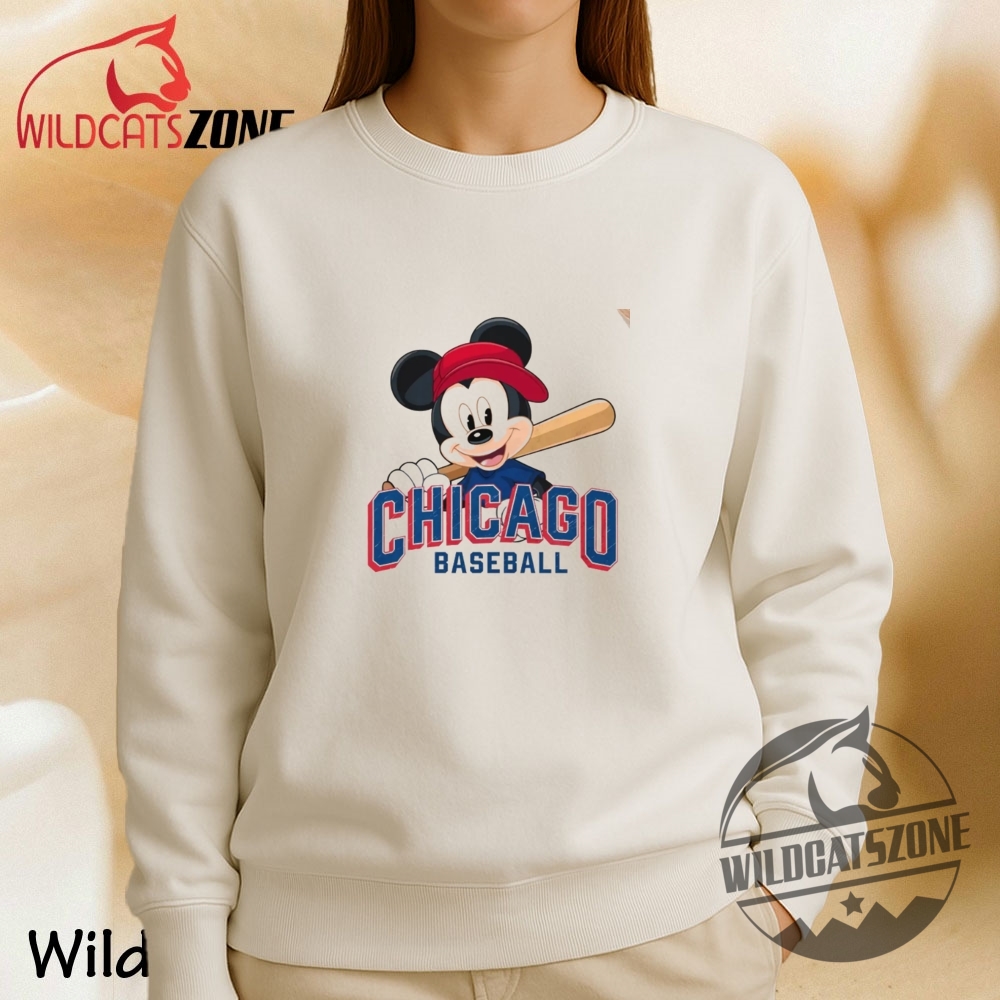 Chicago Mickey Mouse Baseball Graphic Gift T Shirt Disney Sports Fan Tee Unique 7 Chicago Mickey Mouse Baseball Graphic Gift T Shirt Disney Sports Fan Tee Unique
