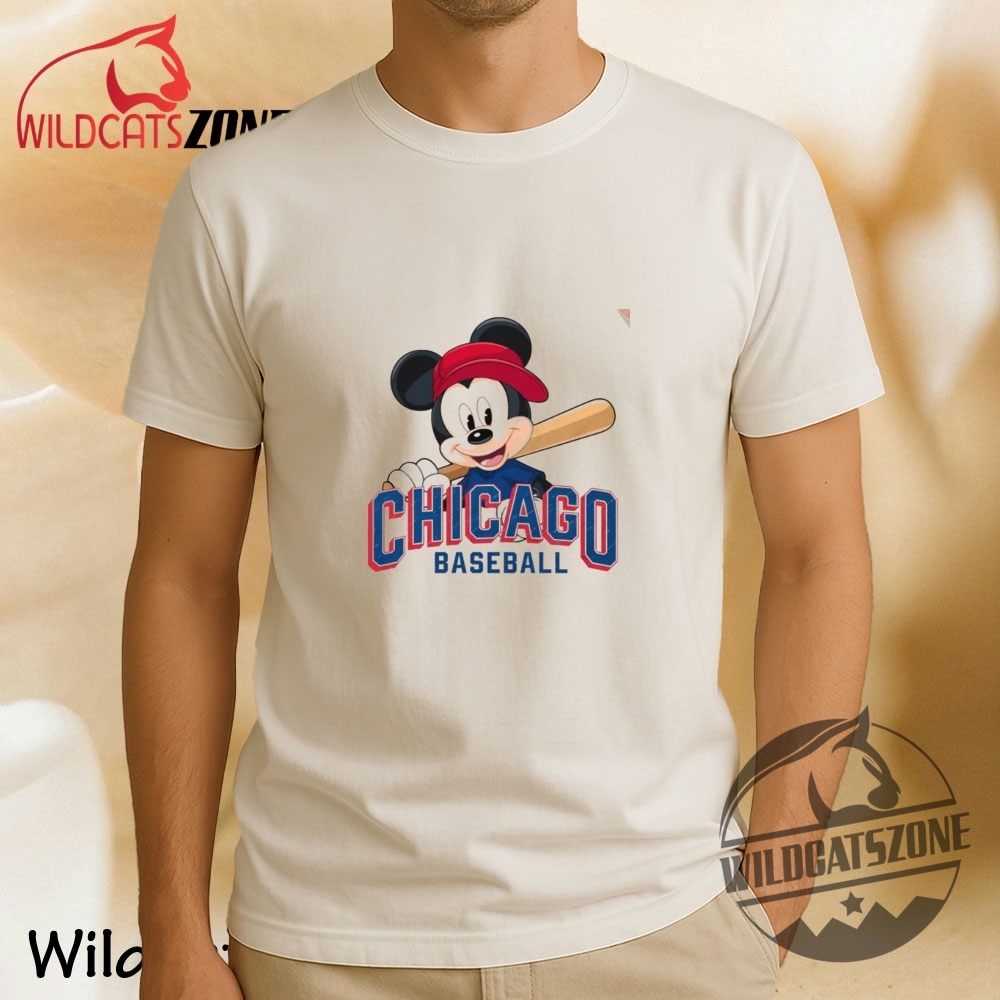 Chicago Mickey Mouse Baseball Graphic Gift T Shirt Disney Sports Fan Tee Unique 8 Chicago Mickey Mouse Baseball Graphic Gift T Shirt Disney Sports Fan Tee Unique
