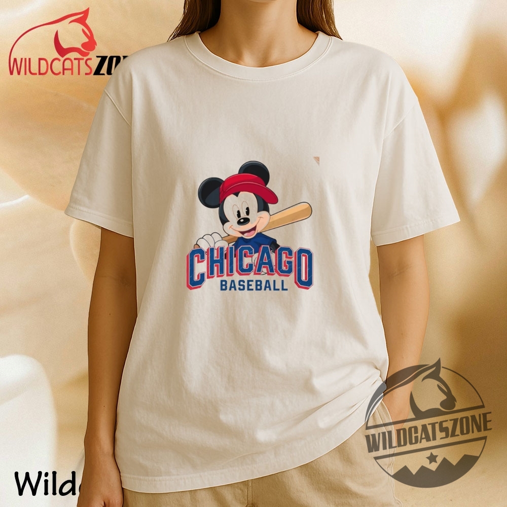 Chicago Mickey Mouse Baseball Graphic Gift T Shirt Disney Sports Fan Tee Unique 9 Chicago Mickey Mouse Baseball Graphic Gift T Shirt Disney Sports Fan Tee Unique