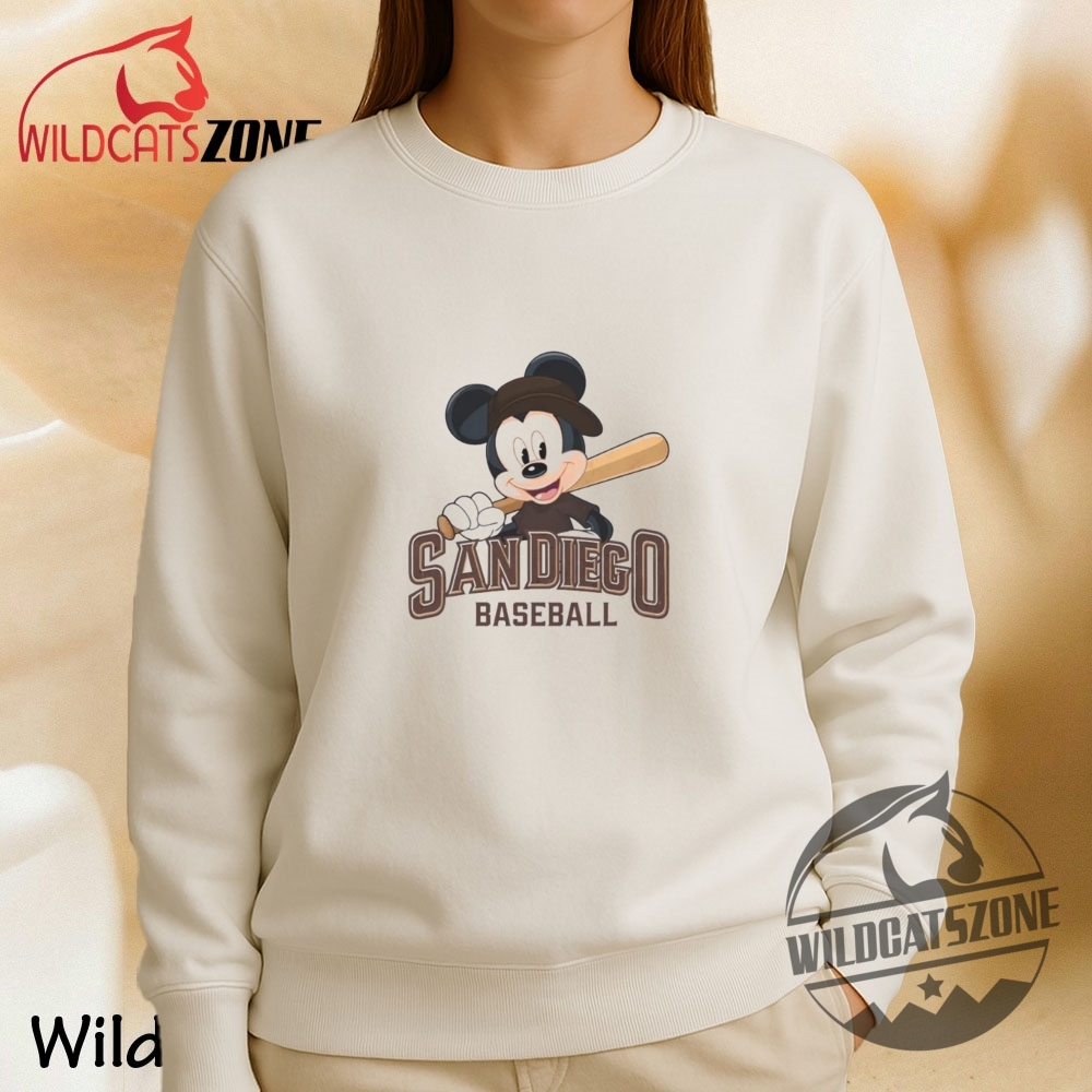 San Diego Mickey Mouse Baseball Fan Gift T Shirt Fun Disney Sports Tee 7 San Diego Mickey Mouse Baseball Fan Gift T Shirt Fun Disney Sports Tee