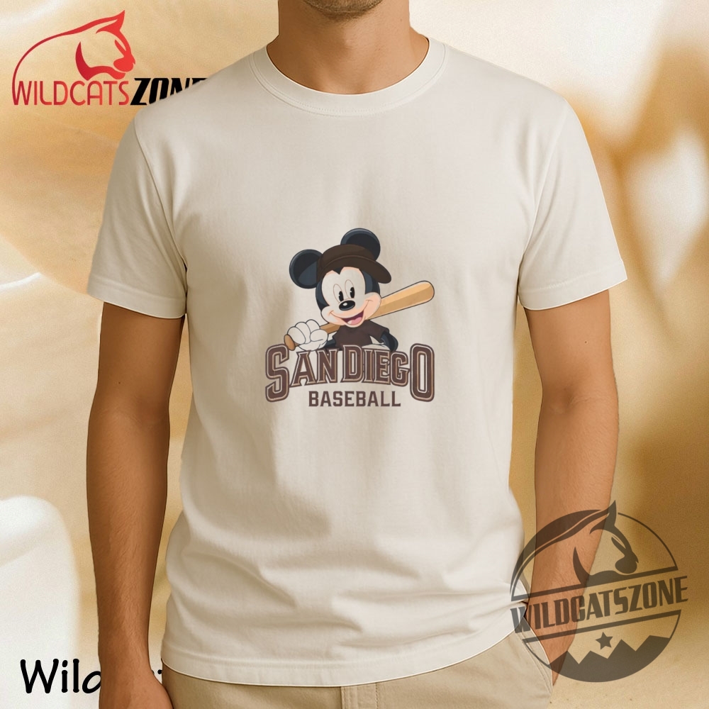 San Diego Mickey Mouse Baseball Fan Gift T Shirt Fun Disney Sports Tee 8 San Diego Mickey Mouse Baseball Fan Gift T Shirt Fun Disney Sports Tee