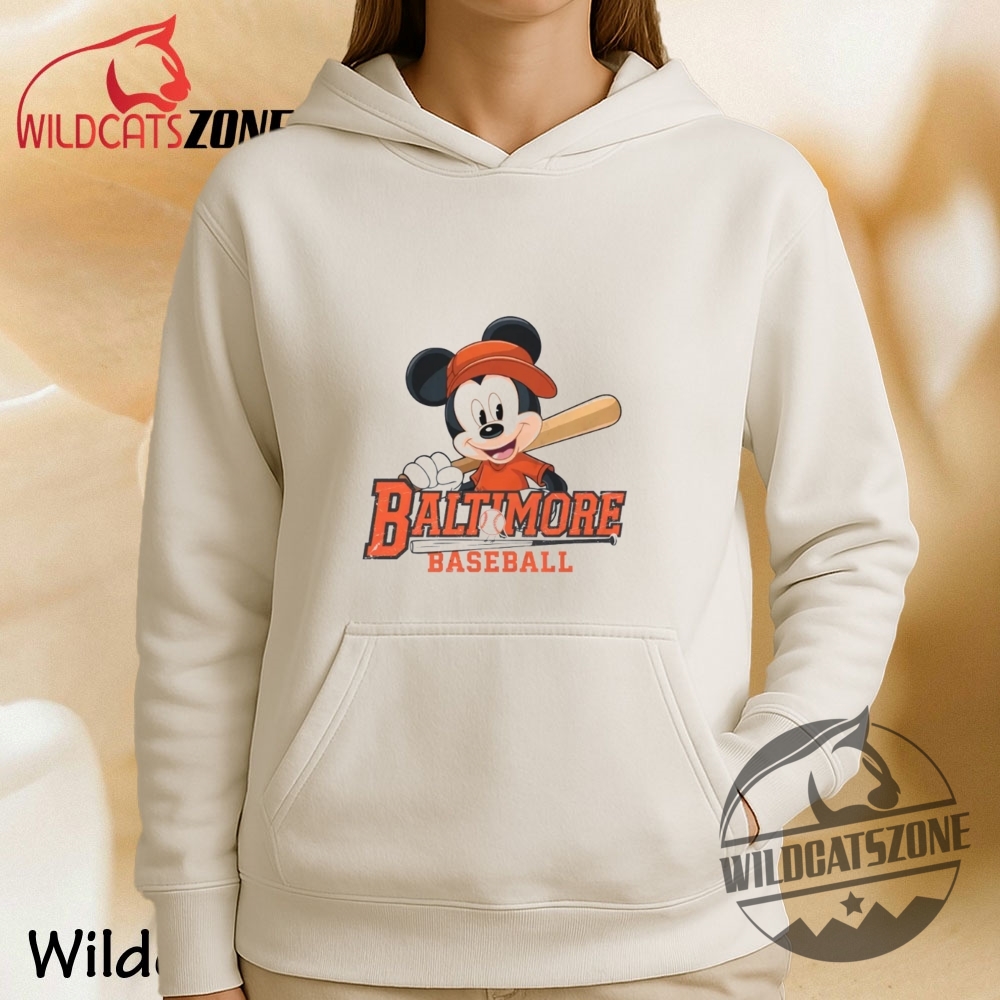 Baltimore Mickey Mouse Baseball Fan Cotton T Shirt Stylish Disney Tee 6 Baltimore Mickey Mouse Baseball Fan Cotton T Shirt Stylish Disney Tee