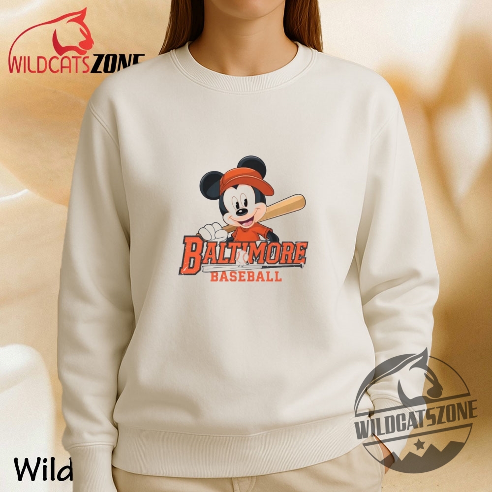 Baltimore Mickey Mouse Baseball Fan Cotton T Shirt Stylish Disney Tee 7 Baltimore Mickey Mouse Baseball Fan Cotton T Shirt Stylish Disney Tee