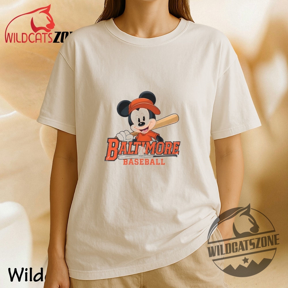 Baltimore Mickey Mouse Baseball Fan Cotton T Shirt Stylish Disney Tee 9 Baltimore Mickey Mouse Baseball Fan Cotton T Shirt Stylish Disney Tee