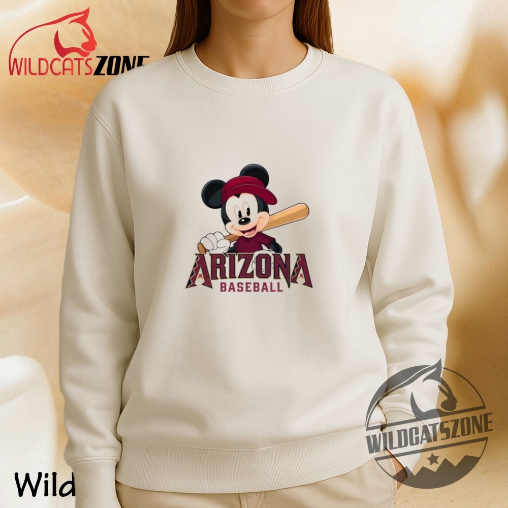 Arizona Mickey Mouse Baseball Cotton Sports T Shirt Disney Fan Tee Unique 7 Arizona Mickey Mouse Baseball Cotton Sports T Shirt Disney Fan Tee Unique