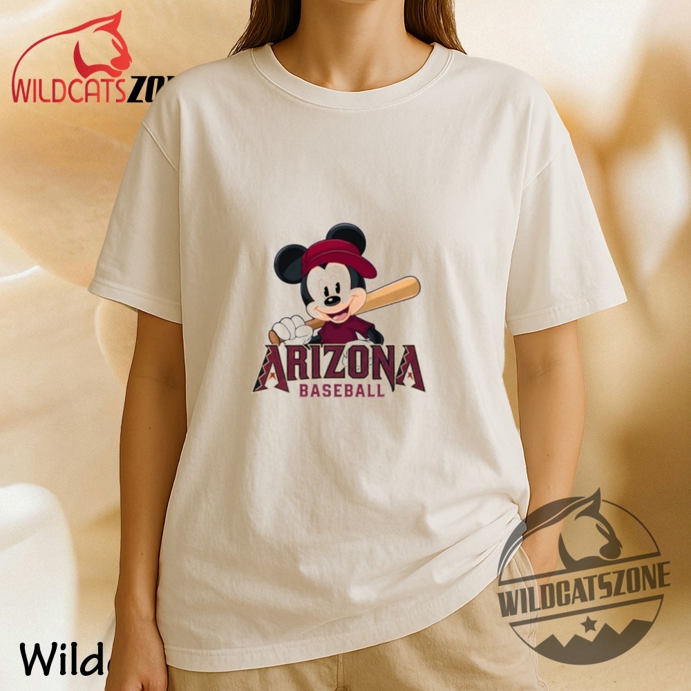 Arizona Mickey Mouse Baseball Cotton Sports T Shirt Disney Fan Tee Unique 9 Arizona Mickey Mouse Baseball Cotton Sports T Shirt Disney Fan Tee Unique