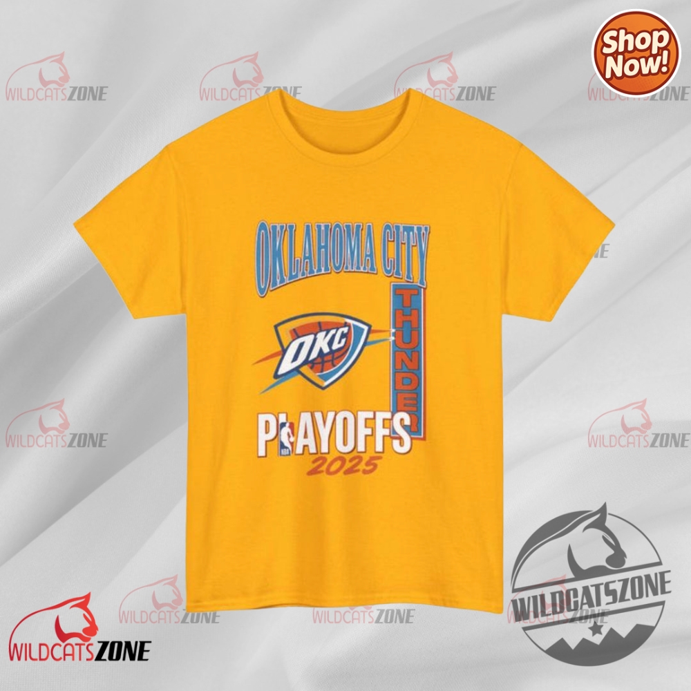 Okc Thunder Shirt Playoffs 2025 T Shirt Nba Fan Oklahoma City Basketball Hoodie Gift