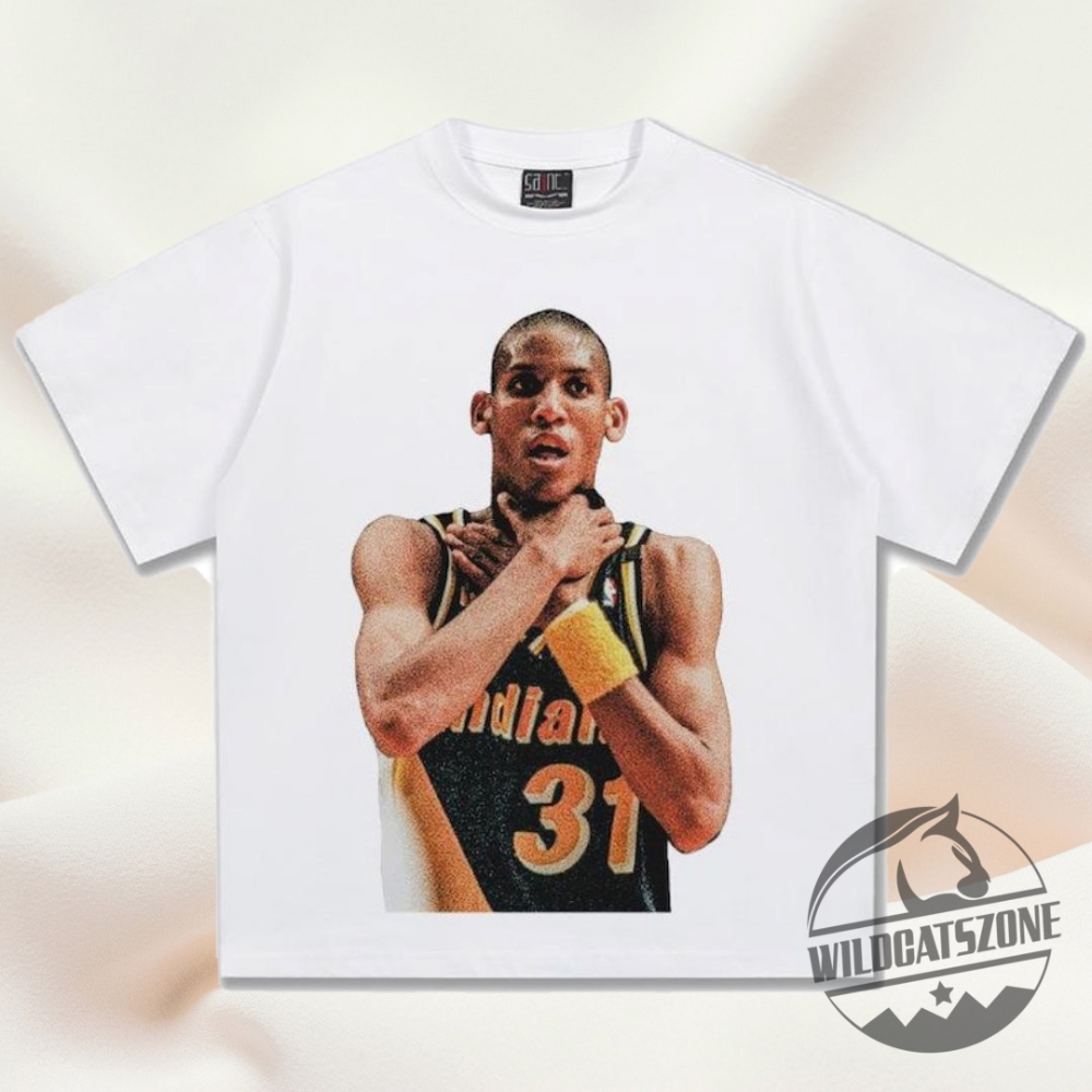Trendy Statement Apparel: Sports, Culture & Iconic Moments in Every Stitch 13 Classic 90S Reggie Miller Indiana Pacers T Shirt Hoodie Crewneck