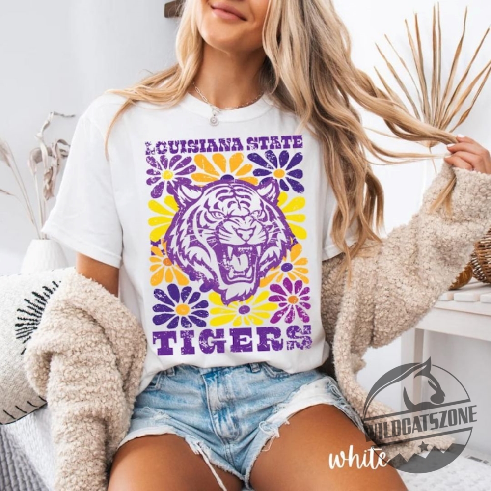 Louisiana Tigers Vintage Retro Lsu Floral Geaux Tigers Tee T Shirt Hoodie Crewneck 8 Louisiana Tigers Vintage Retro LSU Floral Geaux Tigers Tee T Shirt Hoodie Crewneck
