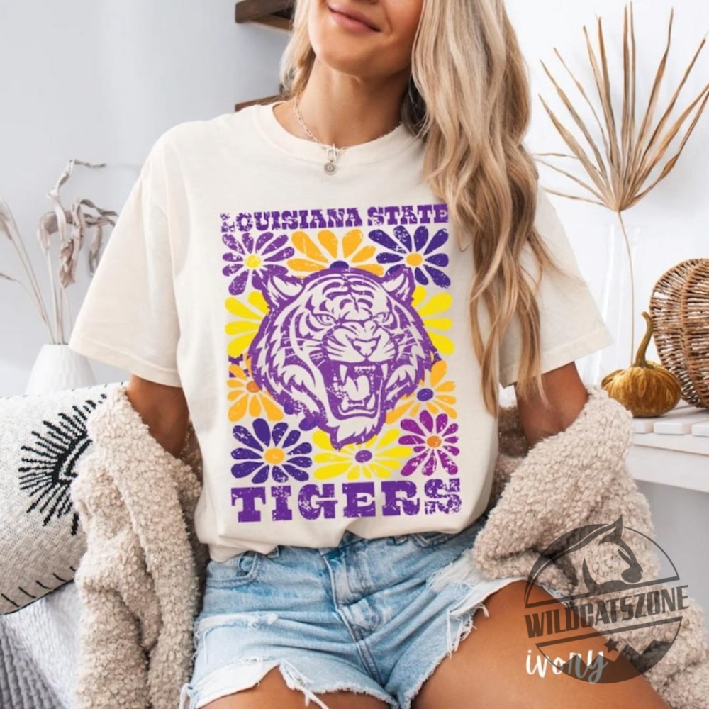 Louisiana Tigers Vintage Retro Lsu Floral Geaux Tigers Tee T Shirt Hoodie Crewneck 9 Louisiana Tigers Vintage Retro LSU Floral Geaux Tigers Tee T Shirt Hoodie Crewneck