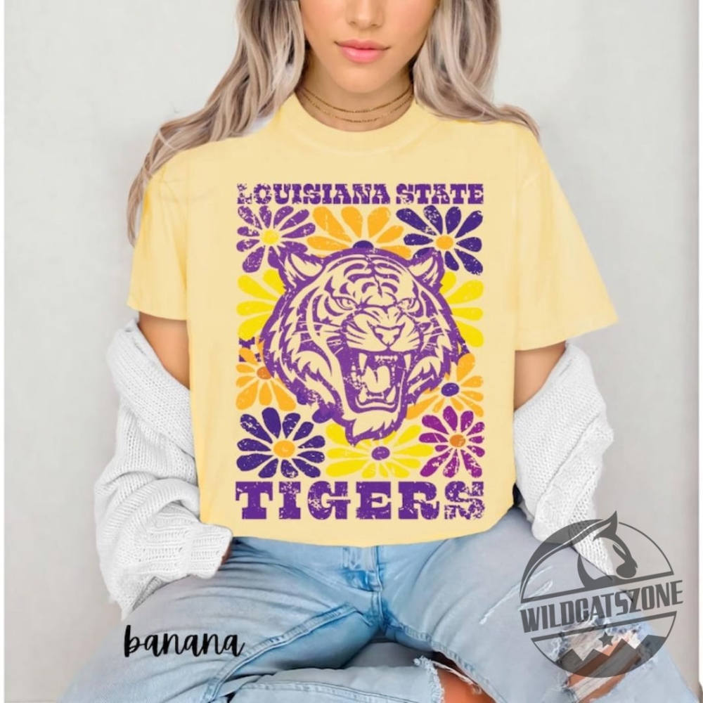 Louisiana Tigers Vintage Retro Lsu Floral Geaux Tigers Tee T Shirt Hoodie Crewneck 10 Louisiana Tigers Vintage Retro LSU Floral Geaux Tigers Tee T Shirt Hoodie Crewneck