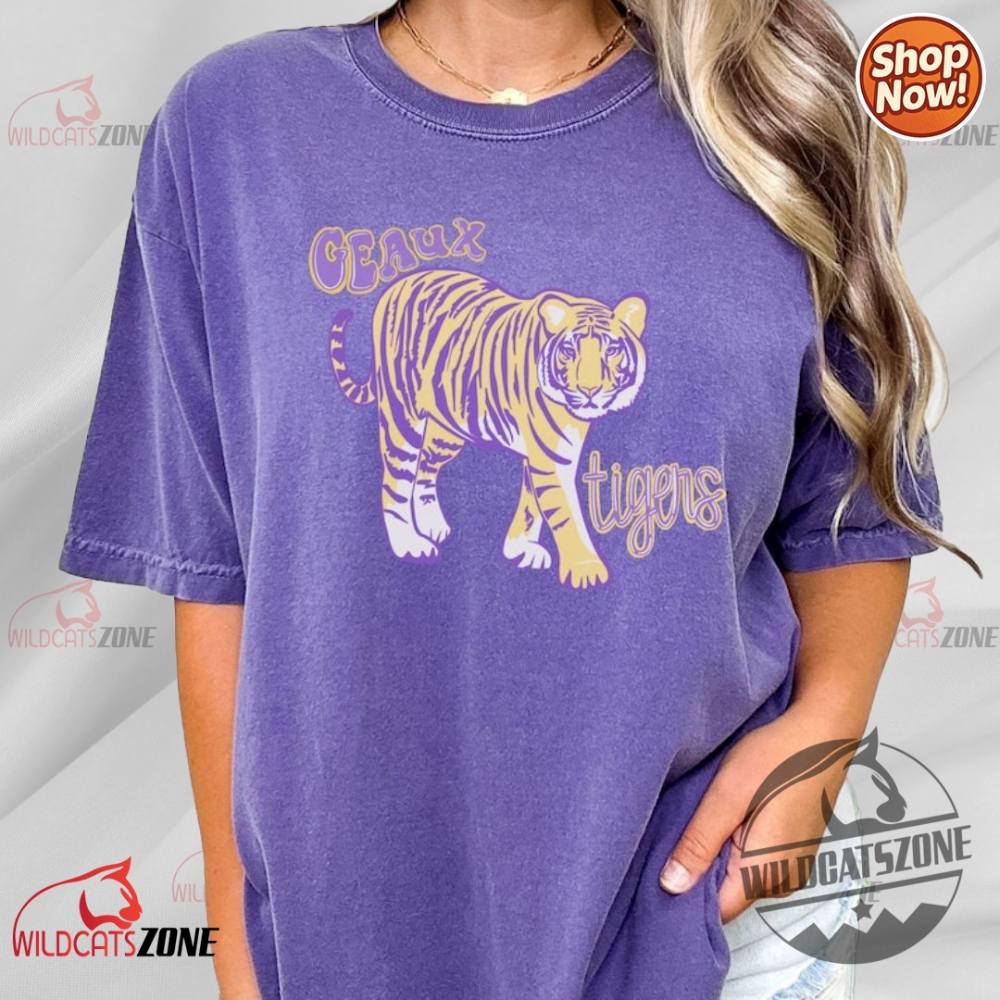 Lsu Tigers Geaux Tigers Shirt Hoodie Crewneck Purple And Gold 18 LSU Tigers Geaux Tigers Shirt Hoodie Crewneck Purple and Gold