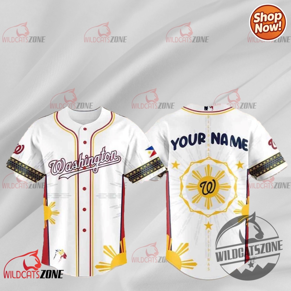 Unique Baseball & Tribute Shirts of 2025: From Celebrity Collabs to Cultural Heritage Styles 16 Heritage Shirt Washington Nationals Filipino Night 2025 Custom Baseball Shirt Jerseys