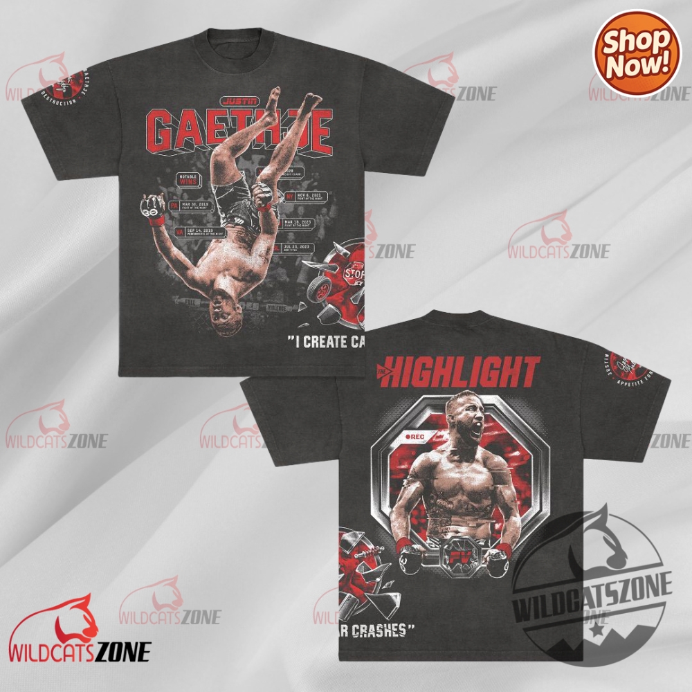 11 Must-Have Graphic Tees & Hoodies for Sports Fans, Sneakerheads, and Vintage Lovers 5 Justin Gaethje Streetwear Graphic The Highlight Premium Shadow 3D Shirt Hoodie Sweatshirt