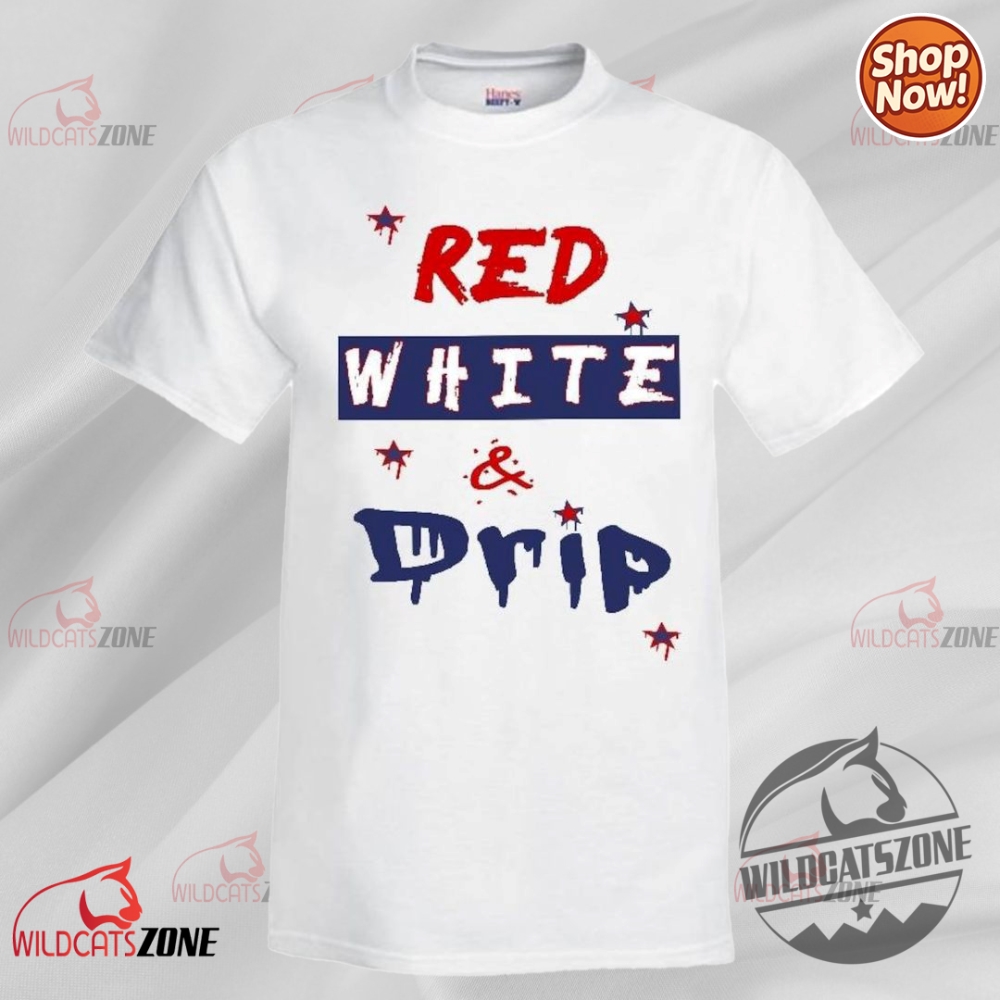 11 Must-Have Graphic Tees & Hoodies for Sports Fans, Sneakerheads, and Vintage Lovers 9 Sneaker Match Red White Drip Tee For Nike 4Th Of July Drop Tshirt Hoodie Sweatshirt