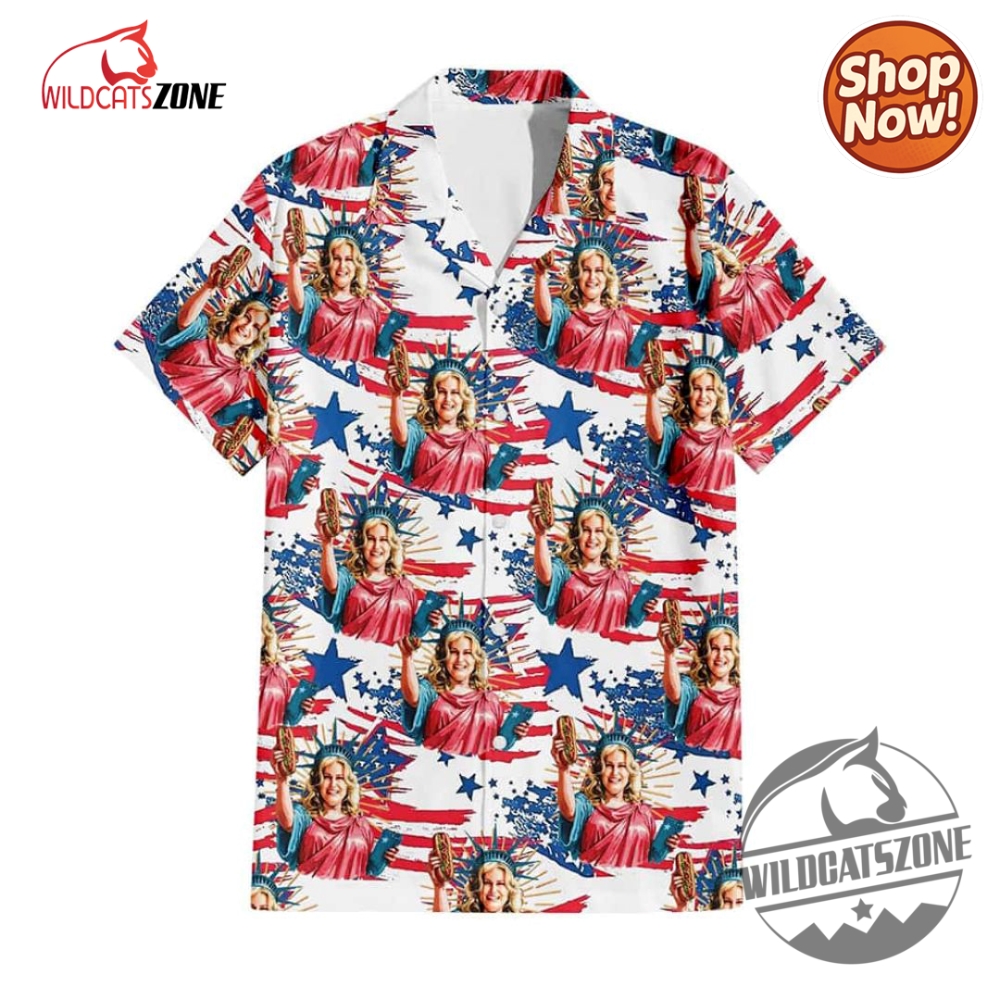 Bold Styles, Bigger Statements: Unique Hoodies & Jerseys That Celebrate Identity, Humor, and Heritage 11 Jennifer Coolidge You Look Like The 4Th Of July Makes Me Want A Hot Dog Real Bad Hawaiian Shirt