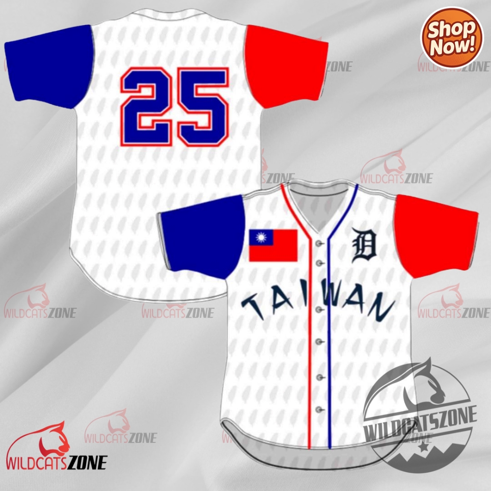 Detroit Tigers 2025 Taiwanese Heritage Jersey Giveaway Baseball Shirt