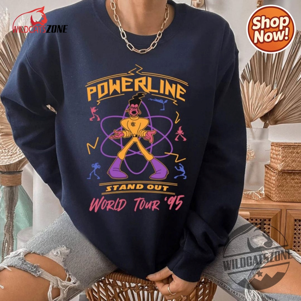 Powerline Goofy Movie 2 Sided Shirt Men Women Vintage Powerline Shirt With Tour Dates 8 Powerline Goofy movie 2 sided shirt men women vintage Powerline Shirt with Tour dates
