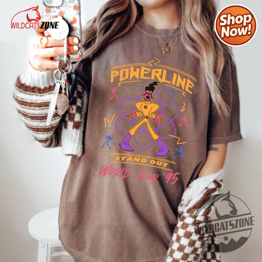 Powerline Goofy Movie 2 Sided Shirt Men Women Vintage Powerline Shirt With Tour Dates 9 Powerline Goofy movie 2 sided shirt men women vintage Powerline Shirt with Tour dates