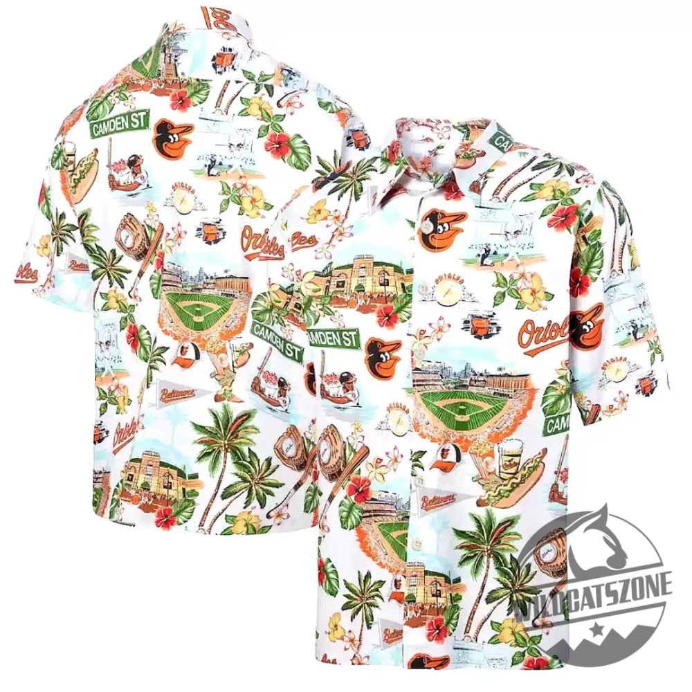 Baltimore Orioles Reyn Spooner White Scenic Hawaiian Shirt wildcatszone 1